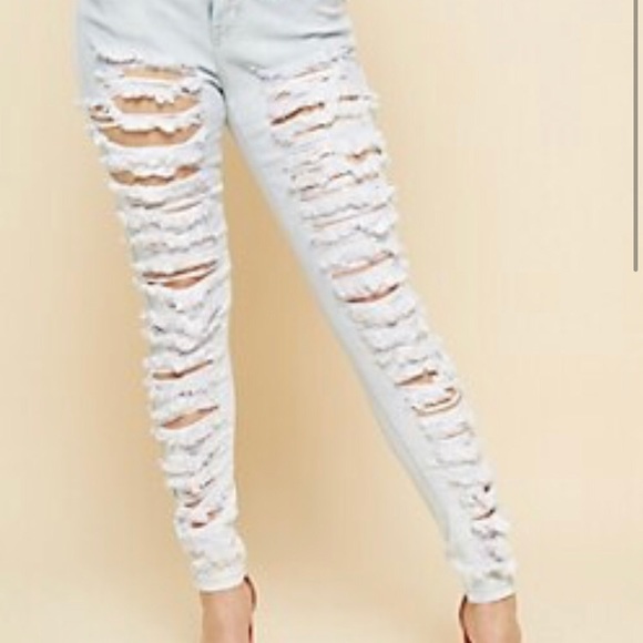 heavy ripped jeans